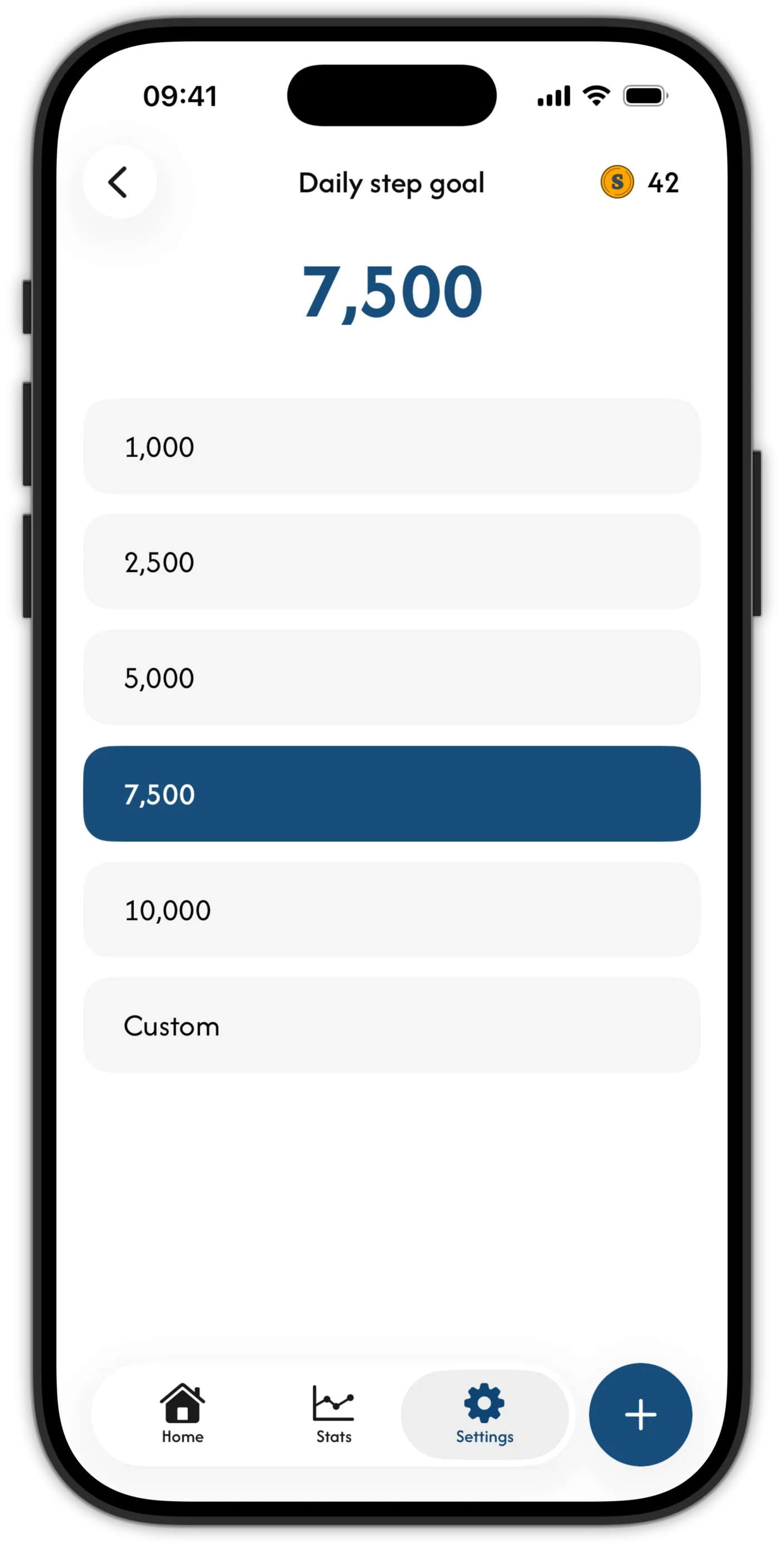 Set your step goal screenshot